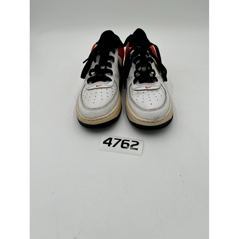 Nike Air Force 1 Low LV8 DD9530-100 Sneakers Kids 6.5Y White Orange Leather